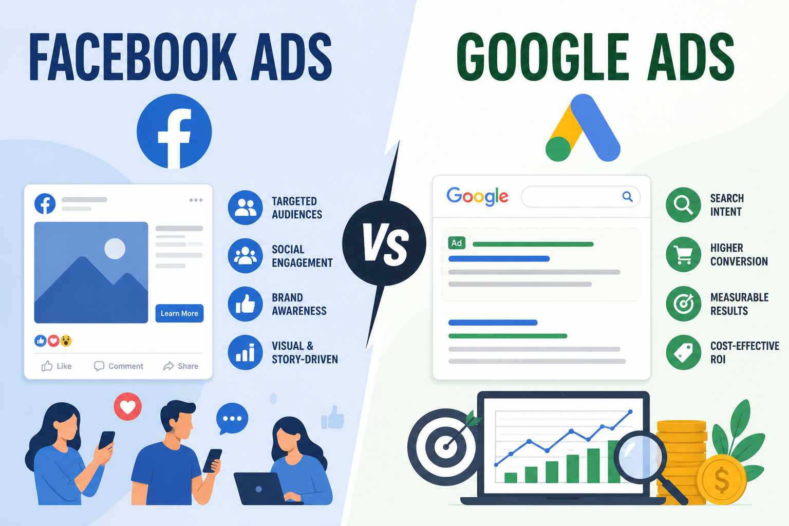 Facebook Ads vs Google Ads : Which Is Right for Your Business? (2026)